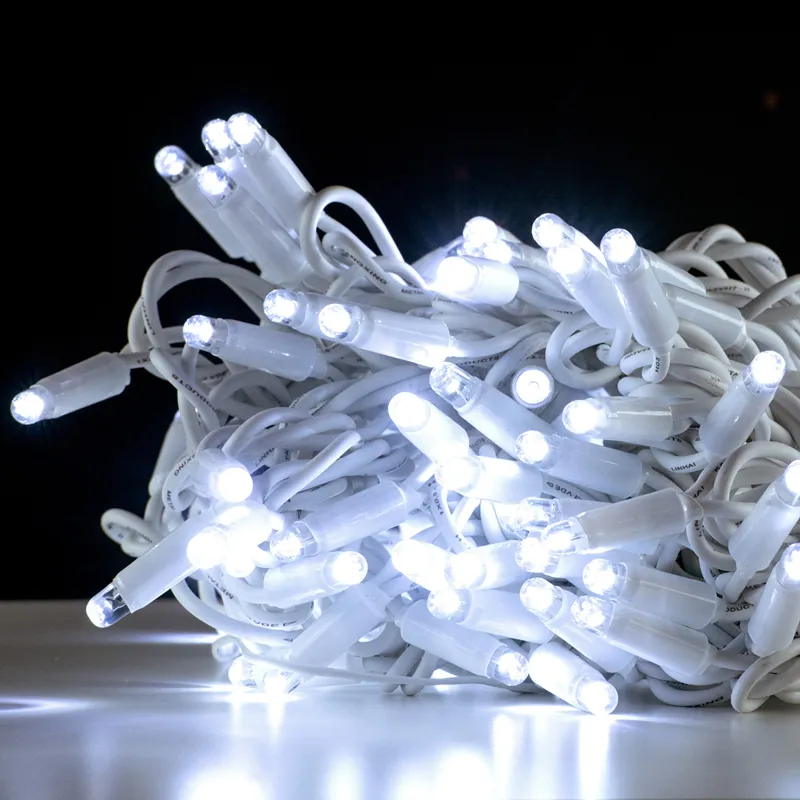 serie led luz blanco frío gama alta cable blanco 10 metros