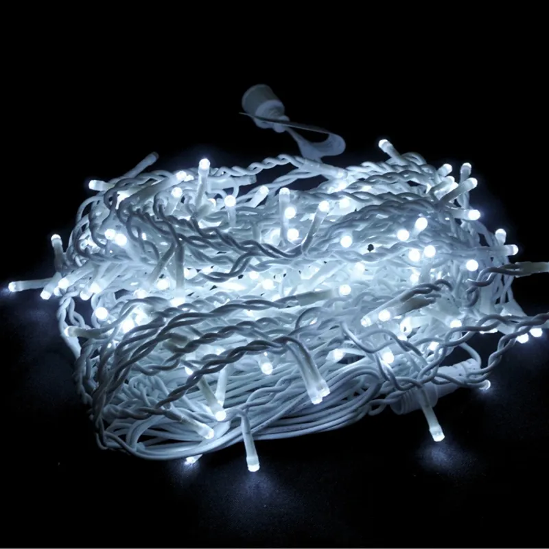 serie cascada led luz blanco frío gama media cable blanco con starflash 5 metros