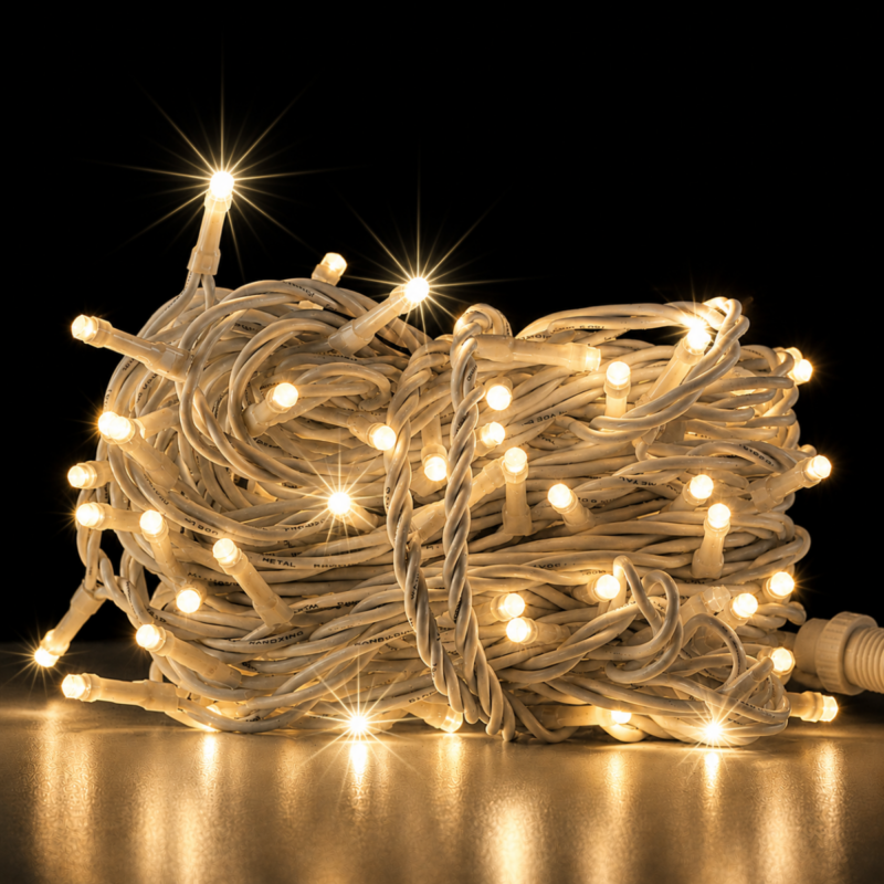 serie lineal mini led blanco cálido cable blanco 10 metros flash blanco cálido